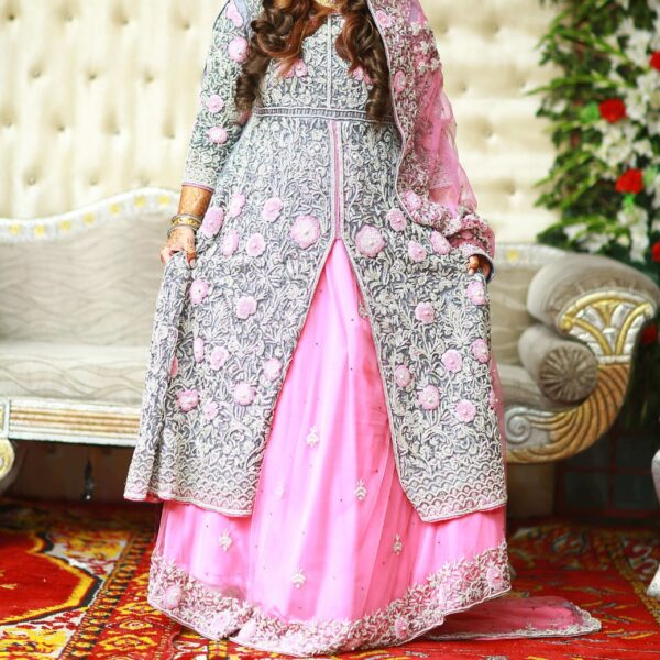 pink flora formal regalrobe rent bridal dress